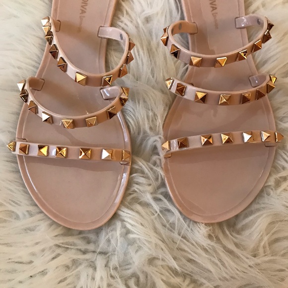 Studded Nude Jelly Sandals - Picture 9 of 10